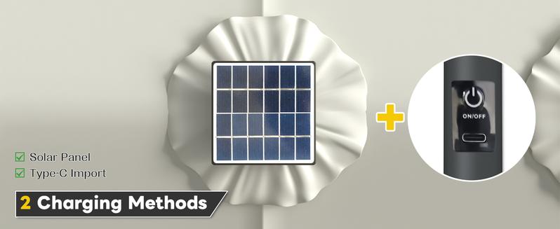 AECOJOY [No Base] 15ft Patio Umbrella with Solar Lights, Large Double Umbrella Outdoor Patio LED Lights and Crank Handle Cream(1.9" Pole) Lighting Garden