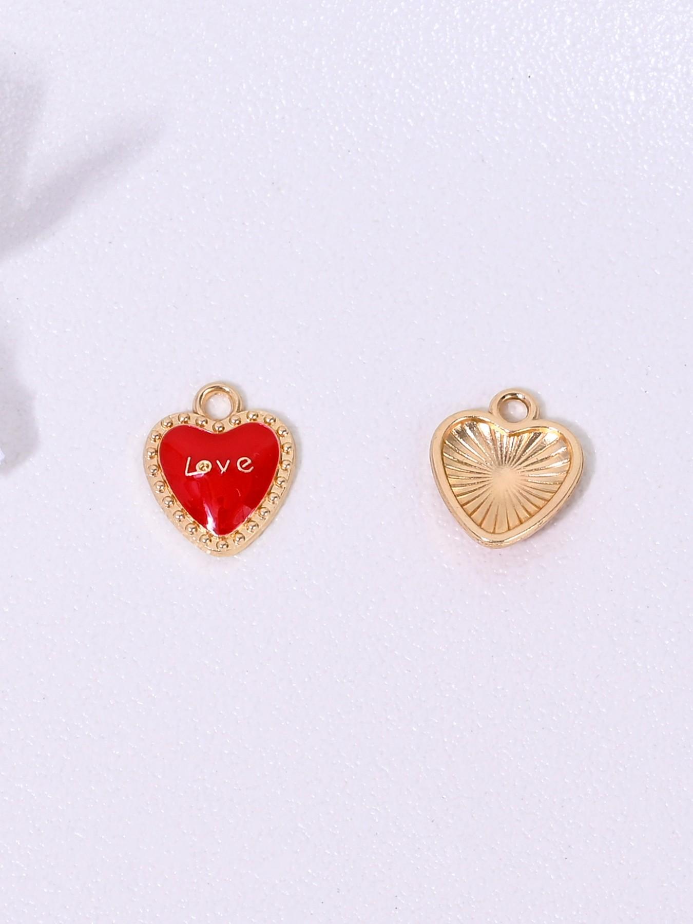 10 Fashionable Heart Charms, Perfect for DIY Jewelry Making, Ear Rings, Necklaces, Bracelets, Keychains, Valentine's Day, Mother's Day Accessories