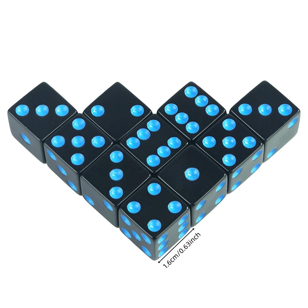 10pcs Acrylic D6 Dice Set, 16mm Standard Size Right Angle Dice, Tabletop Game Accessories, Choking Hazard Warning, No Ca Prop 65, Non-Toxic Material, Durable