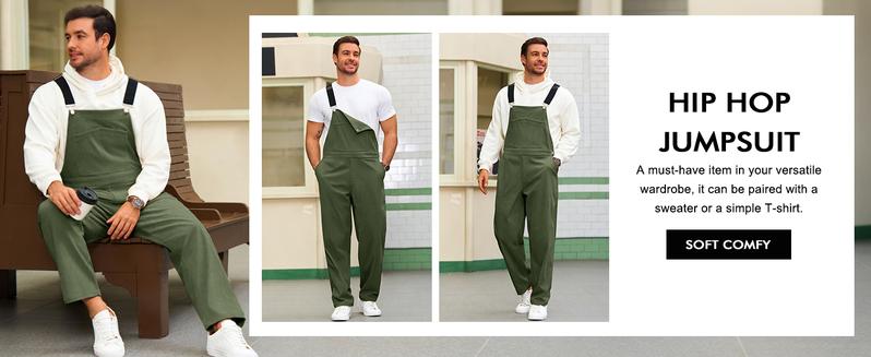 Runcati Mens Corduroy Bib Overalls Casual Adjujstable Strap Workwear Fashion Fall Winter Loose Fit Jumpsuit