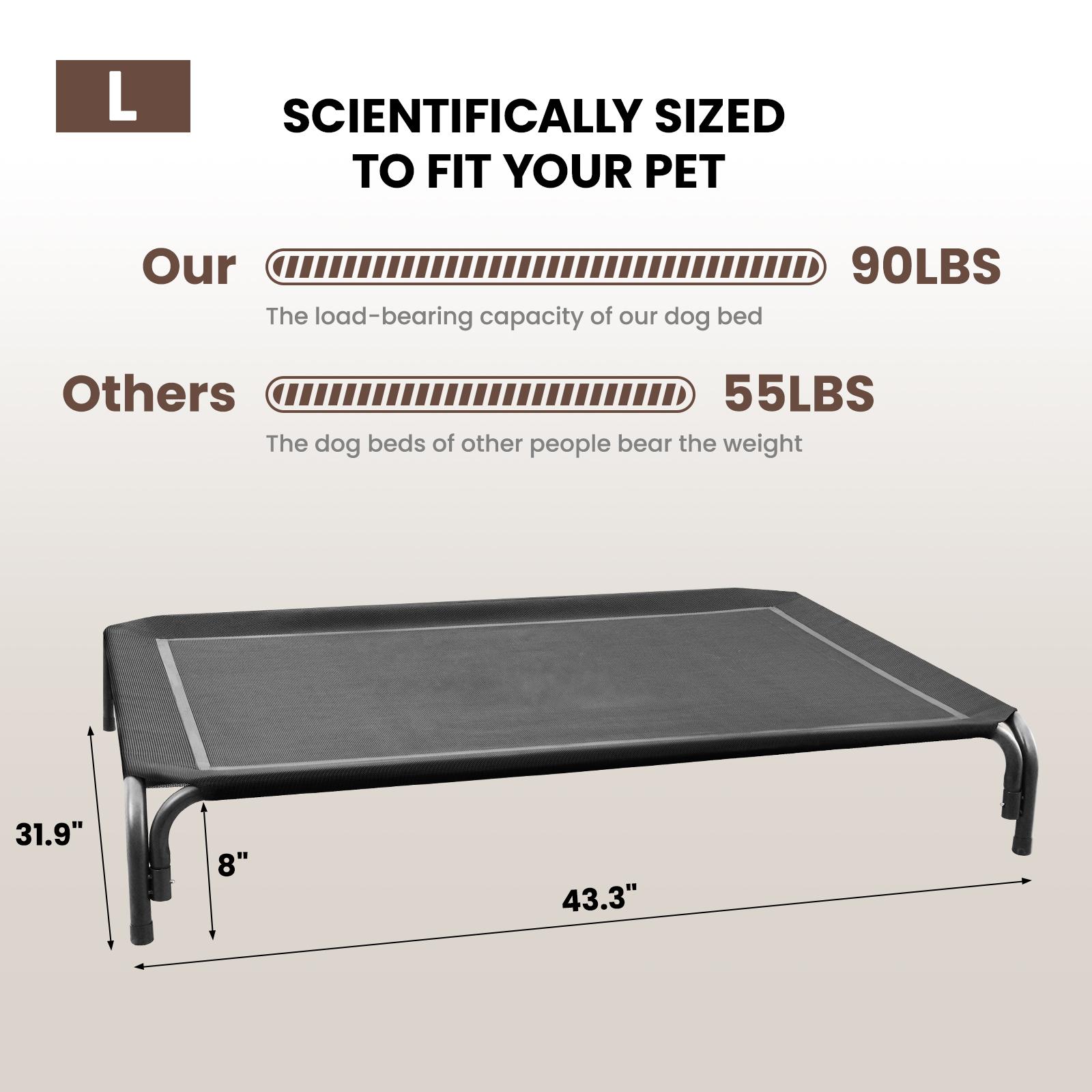 【VALUXE】 New Portable Elevated Dog Beds for Large Sized Dogs,Breathable Pet Cot with Non Slip Feet,Indoor Outdoor Use Pet Bed with Metal Frame FallFreshness