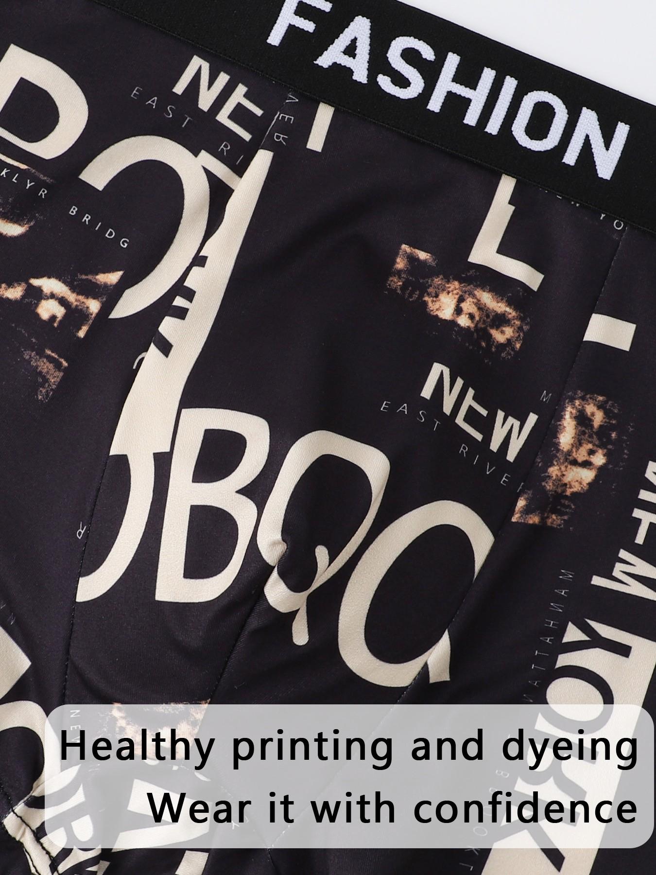 Black gold trendy men's belt-style underwear, personalized letter printed breathable underwear, full of handsomeness