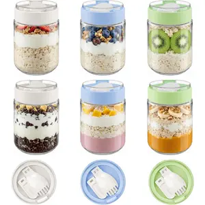 3 Pack Jar and 6 Pack Overnight Oats Containers with Lids