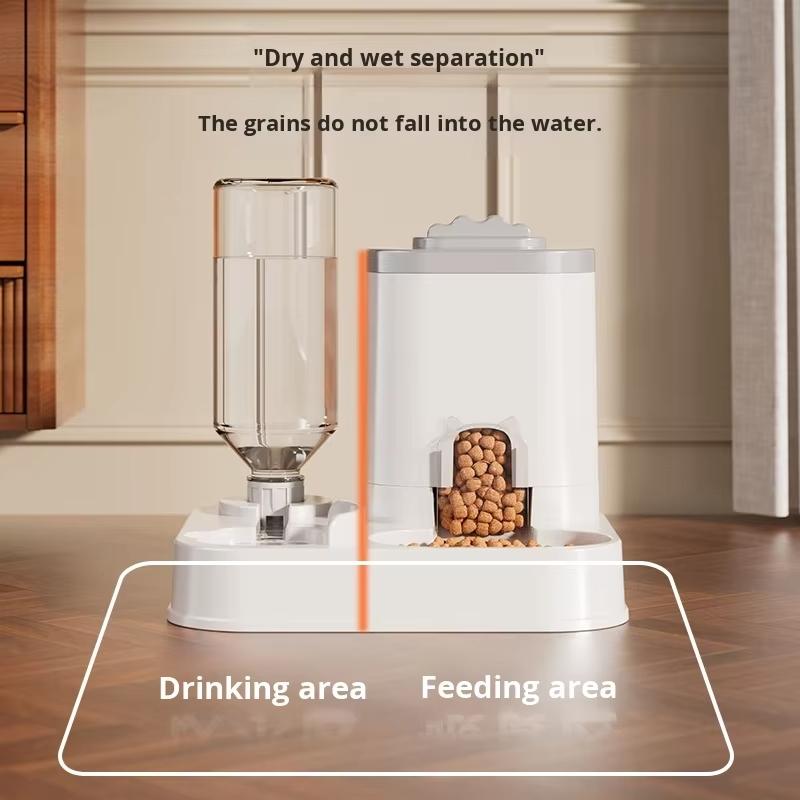 Automatic Pet Feeder and Water Dispenser Combo, Large Capacity Food and Water Feeder for Dogs and Cats, Easy to Use Pet Supplies
