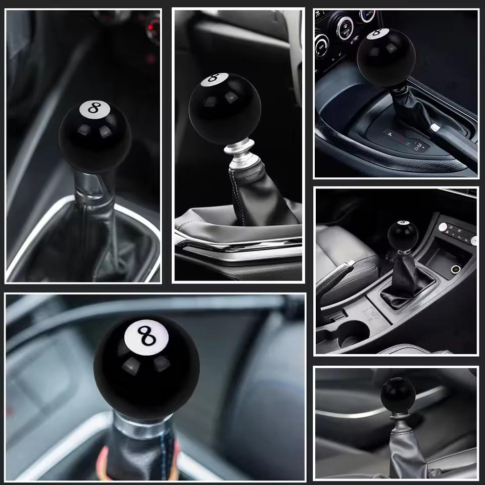 Creative Custom Car Gear Shift Head, Pool Ball Manual Gear Shifter, Crystal Eight Ball Design, Unique Personalized Auto Accessory, Car Accessories, Shift Knob