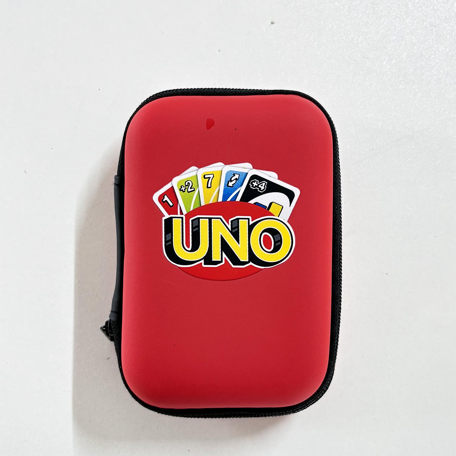 UNO Travel Zipper Box Children's Fan Entertainment Card Clip Mini Storage Bag
