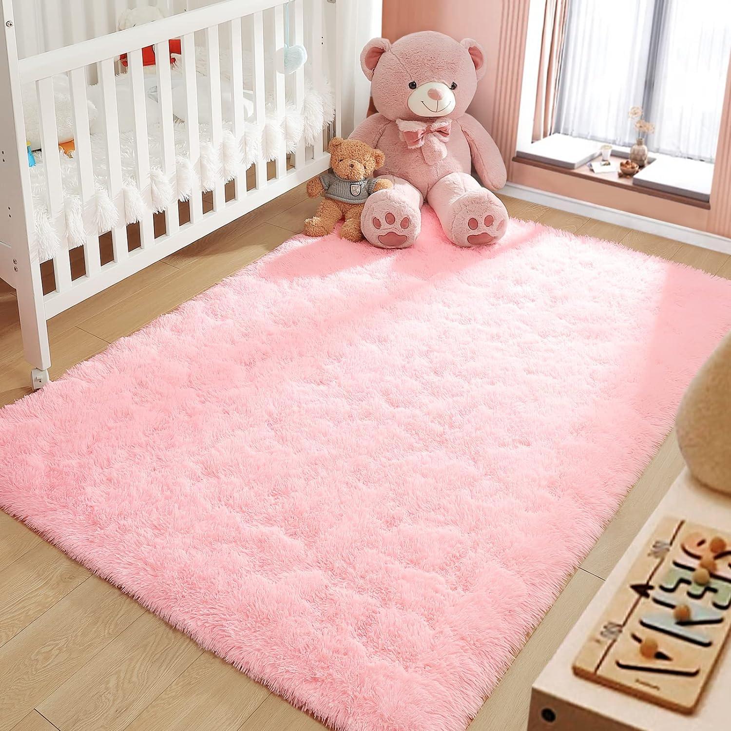 LOCHAS Ultra Soft Indoor Modern Area Rugs Fluffy Living Room Carpets for Children Bedroom Home Decor Nursery Rug Non-slip, Anti-skid,Gifts for friends