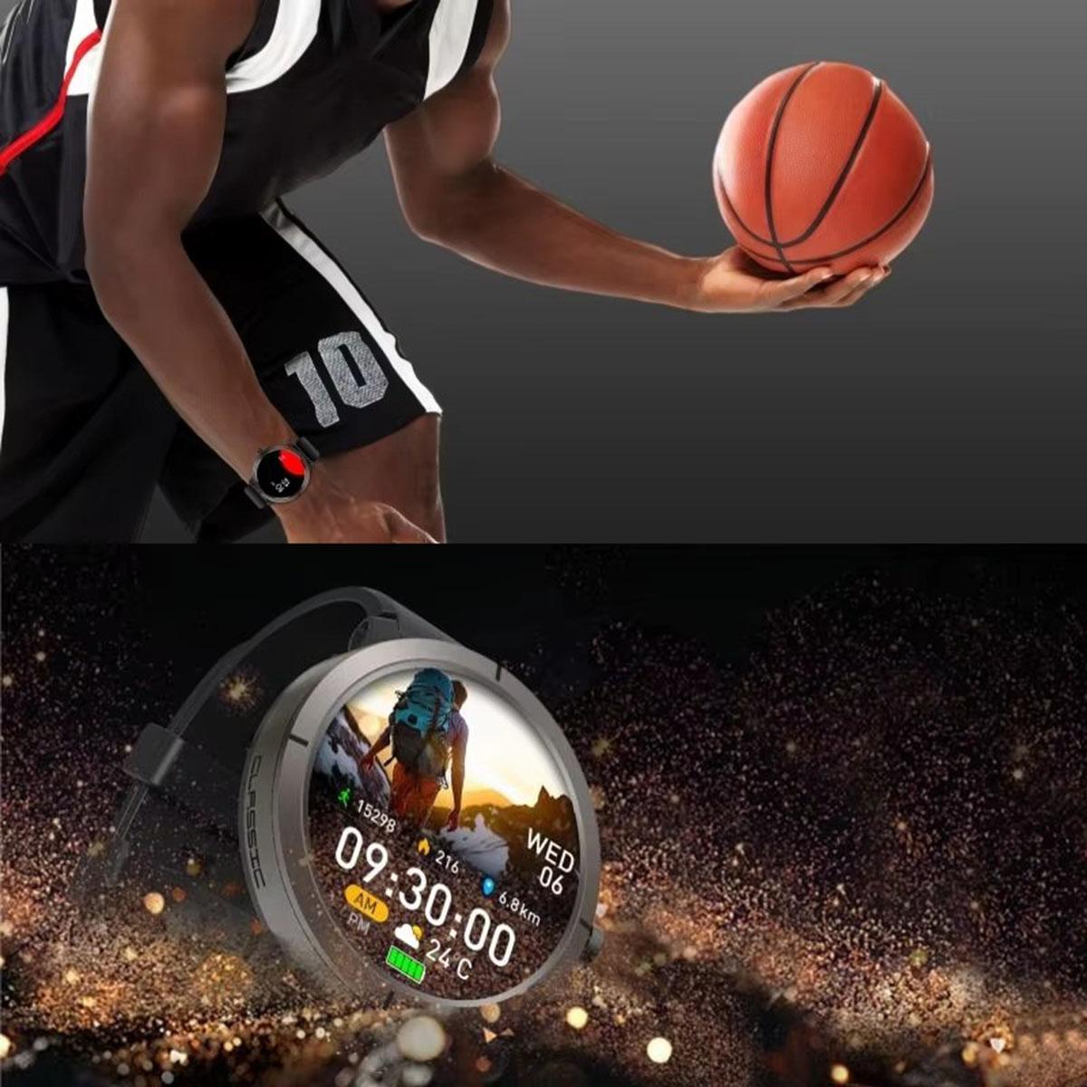 GPS Smart Watch 5atm Waterproof Amoled 1.32inch BT Call 100 Sport Modes 360mah Large Battery, Outdoor Wearable Tech for Men & Women