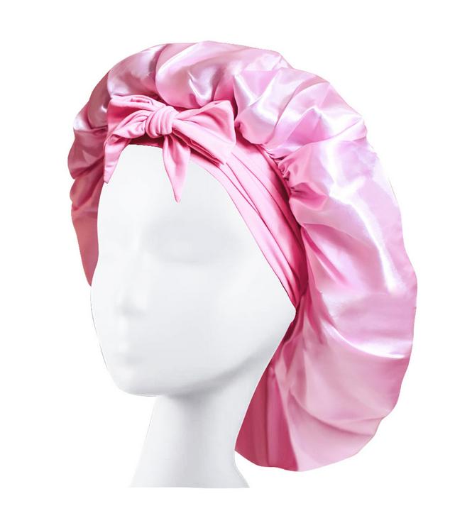 Sunny hair elastic ribbon bowknot imitation silk sleeping cap with wide brim beauty and hair care