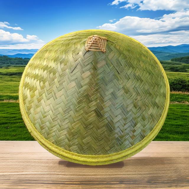 Wide Brim Bamboo Straw Hat, Woven Sun Hat for Men and Women, Lightweight Outdoor Work Hat for Gardening, Fishing, Farming, Travel and Sun Protection