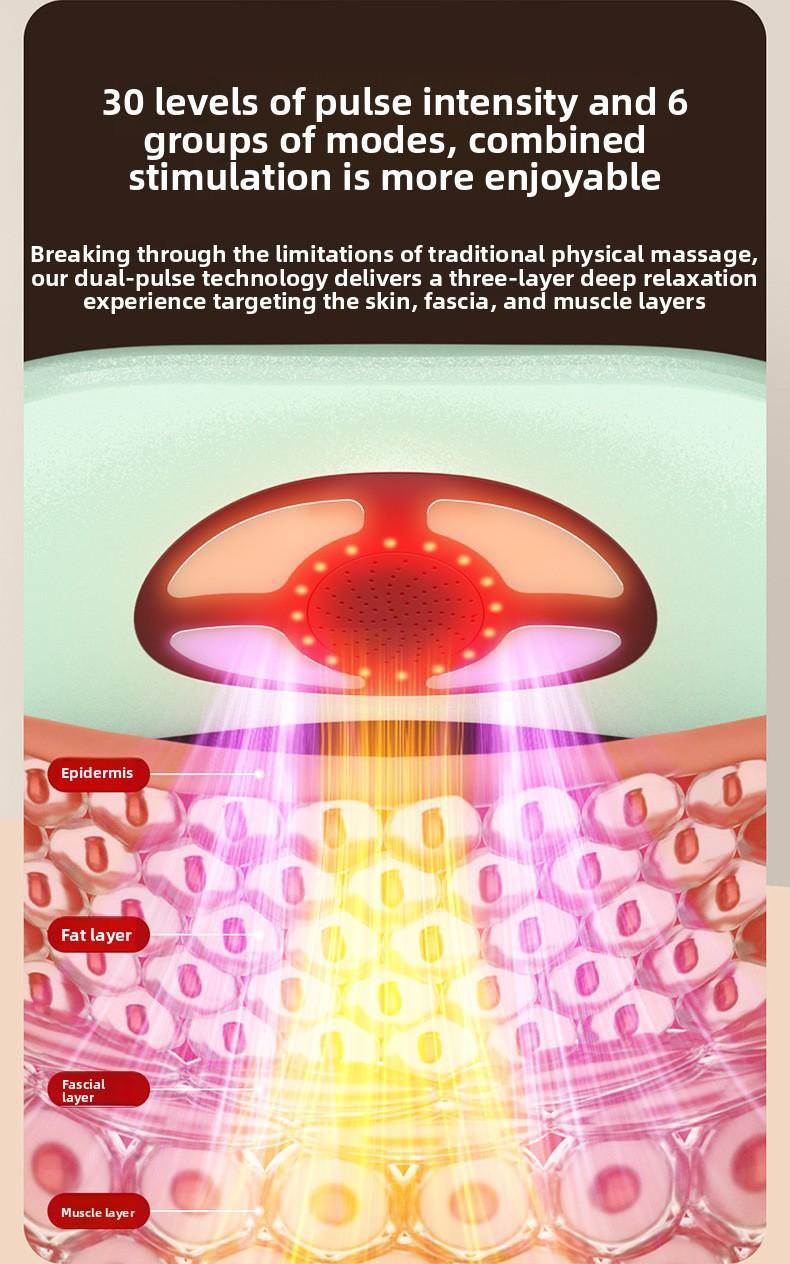 Waist massager Intelligent pulse traction lumbar vertebra Waist heating vibration Inflatable relaxation lumbar massager EMS pulse + red light + wormwood hot compress, pulling exercise waist back, multi-frequency vibration