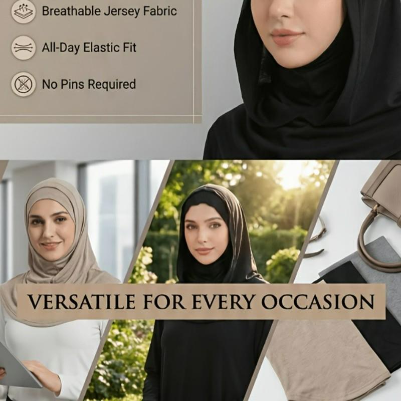 Elegant Muslim Headscarf, Comfortable Eid Headwear, Simple Fashion, High-Quality Double-Layered Hat Scarf, Essential for Ramadan