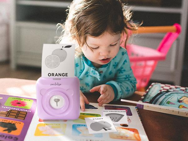 PeriPage Mini Portable Bluetooth Thermal Printer A6 Mini Study Printer & Full Sticky Thermal Paper, Waterproof, Oil proof, BPA Toxic Free Printing,Children's puzzle props Printer