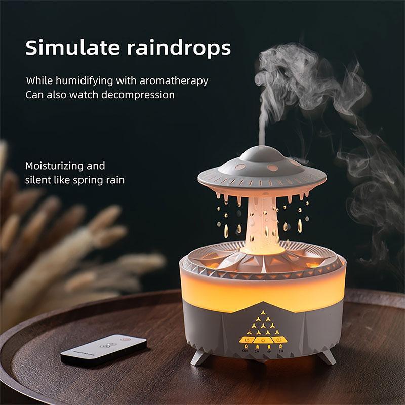1 piece of raindrop night light aromatherapy machine, colorful atmosphere decorative light, raindrop table lamp diffuser, Fragrance Aroma Humidifier, remote control, atomization mode, timer design, suitable for home living room bedroom, office desktop