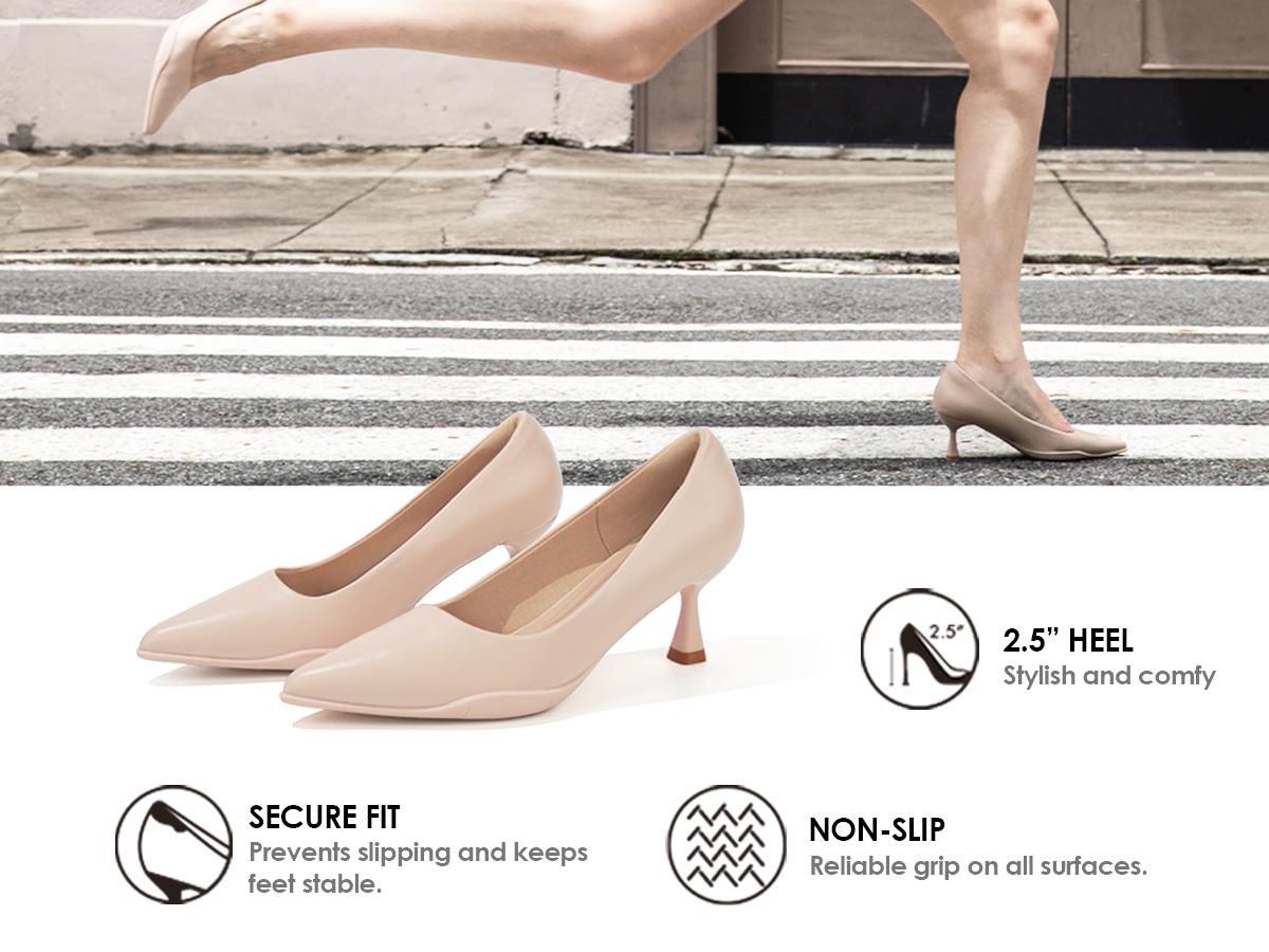 Women Comfortable Pumps Dress Shoes Pointed Running Heel Work Sneaker Heels Elegant Footwear