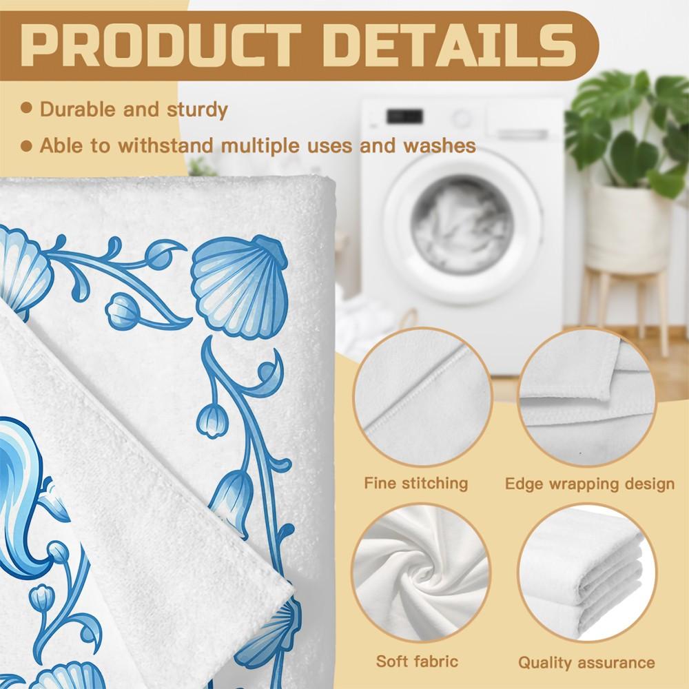 Cute Sweet Rococo Style Beach Towel, Absorbent & Quick Dry, Breathable & Comfortable, Durable & Wear Resistant, Suitable for Women & Men, Perfect for Swimming Camping Surfing, Ideal Gift for Girls