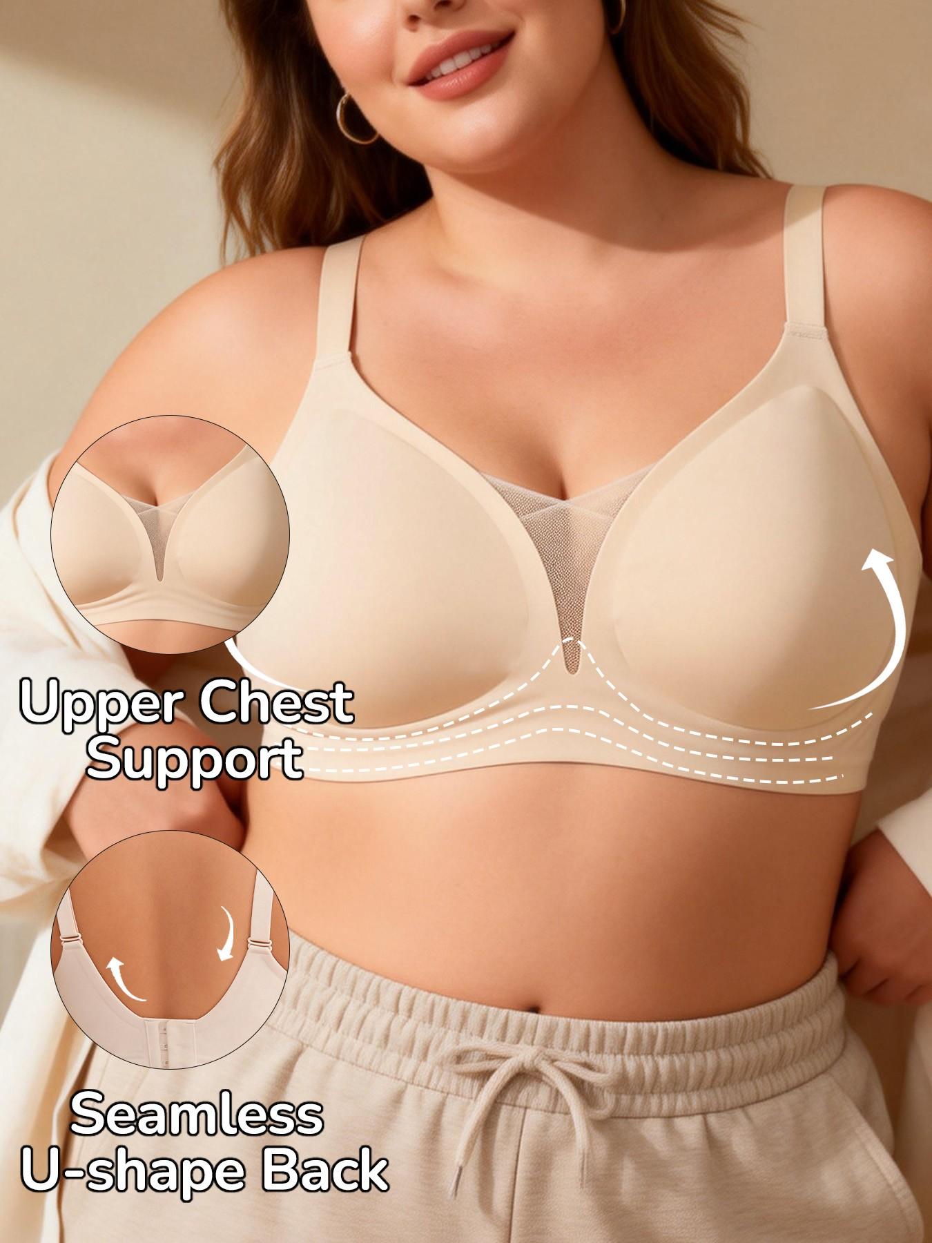Jelly Wireless Bra For Women Push Up, Sexy Deep V Mesh Lingerie, Full Coverage Soft Support, Seamless Invisible T-Shirt Bralette, Breathable Summer Essential, All Day Comfort Basic Inner Layer, Perfect Mother's Day Gift