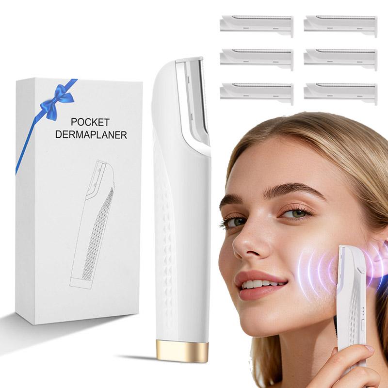 Sonic Dermaplaning Tool for Face Hair Trimmer Peach Fuzz Remover for Face & Eyebrows, Rechargeable Cordless Portable Shaver with 6 Replacement head ,Rechargeable Dermaplanes Razor, Multifunctional Hair Shaver Sonic Dermaplaning Tool for Face Hair Trimmer Peach Fuzz Remover for Face & Eyebrows, Rechargeable Cordless Portable Shaver with 6 Replacement head ,Rechargeable Dermaplanes Razor, Multifunctional Hair Shaver