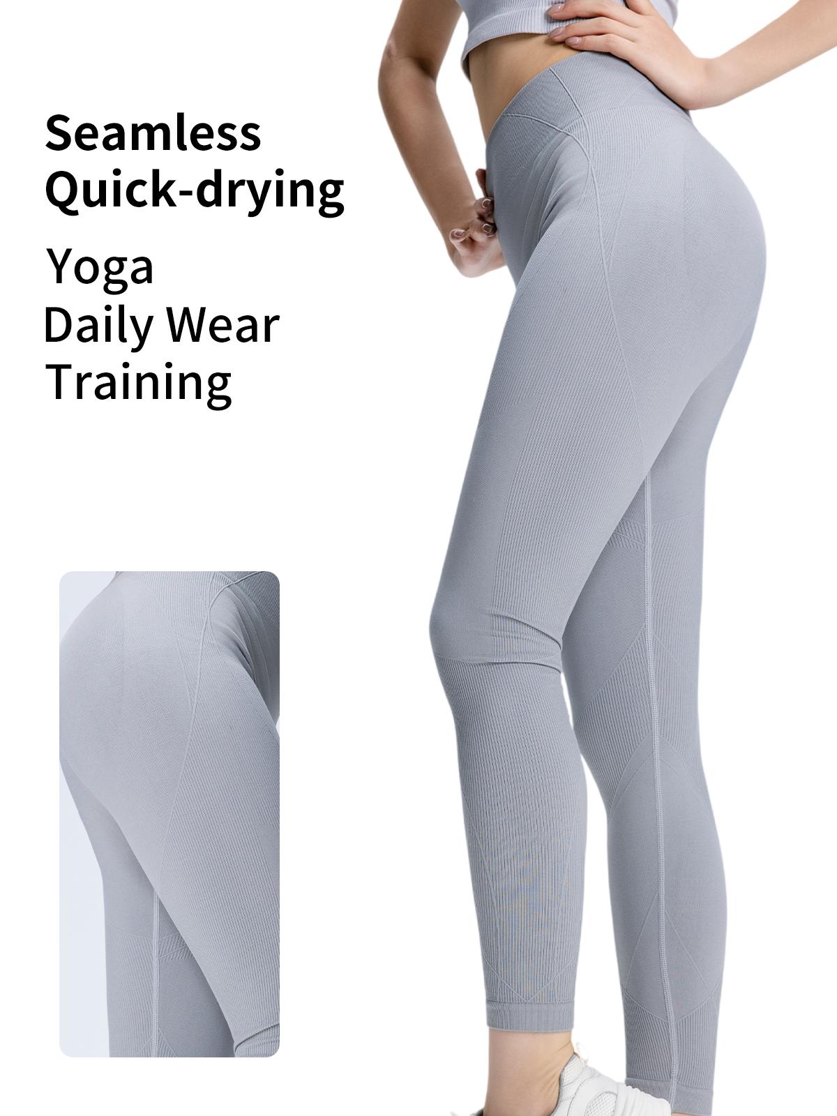 SUOVADUN CK0016 Women's Four-Way Stretch High Waist Seamless Yoga Pants Quick Dry,Sweat-Wicking,Pilates Gym Athletic Leggings Slim Tummy Control Pants Tight Sports