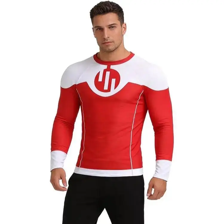 Invincible Cosplay Costume Rash Guard Diving T Shirt Men BJJ Boxing MMA Clothing Summer Long Sleeve Swimsuit Women GYM T shirt