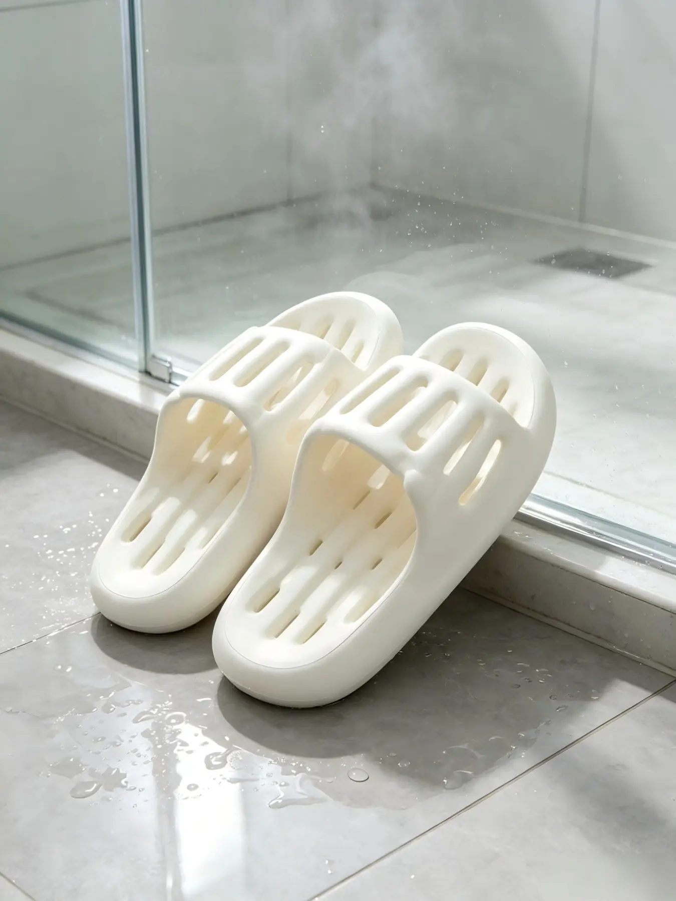 Grill Hollow Drainage Bathroom Slippers, Lightweight Durable Non-Slip Shower Shoes, Easy to Clean, Home Dorm Couple Footwear, Summer Slippers