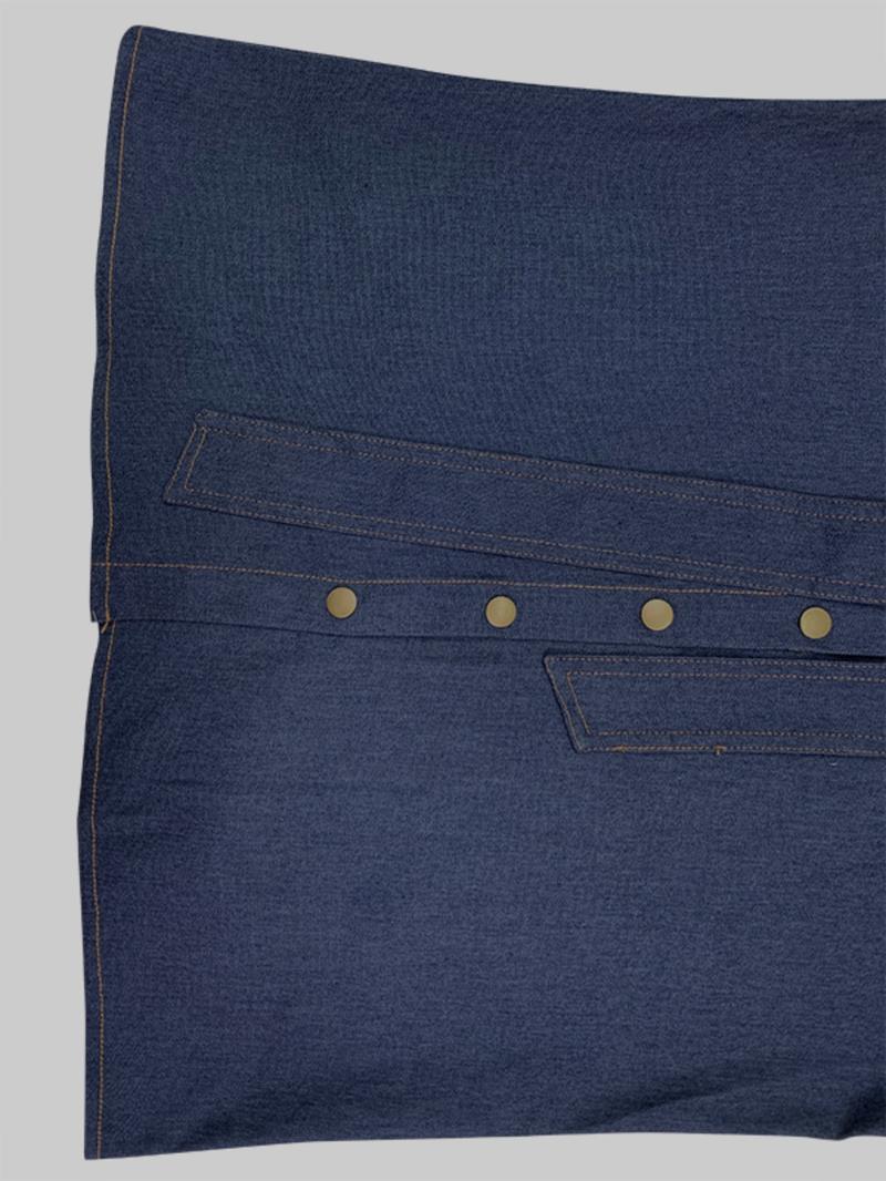 Women's Denim-effect Print Tie Neck Shirt, Chic Casual Long Sleeve Top for Daily Wear, Ladies Clothes for All Seasons