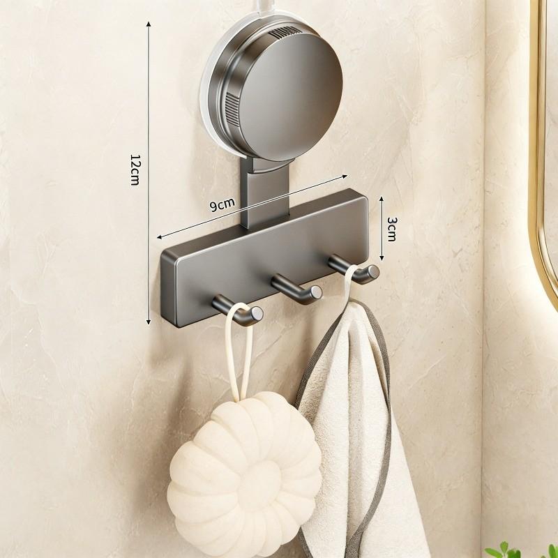 5 Hook Suction Cup Hooks, No Drilling, Waterproof, Reusable, Bathroom Door Hanger, Kitchen Utensil Holder, Luxury Towel Rack