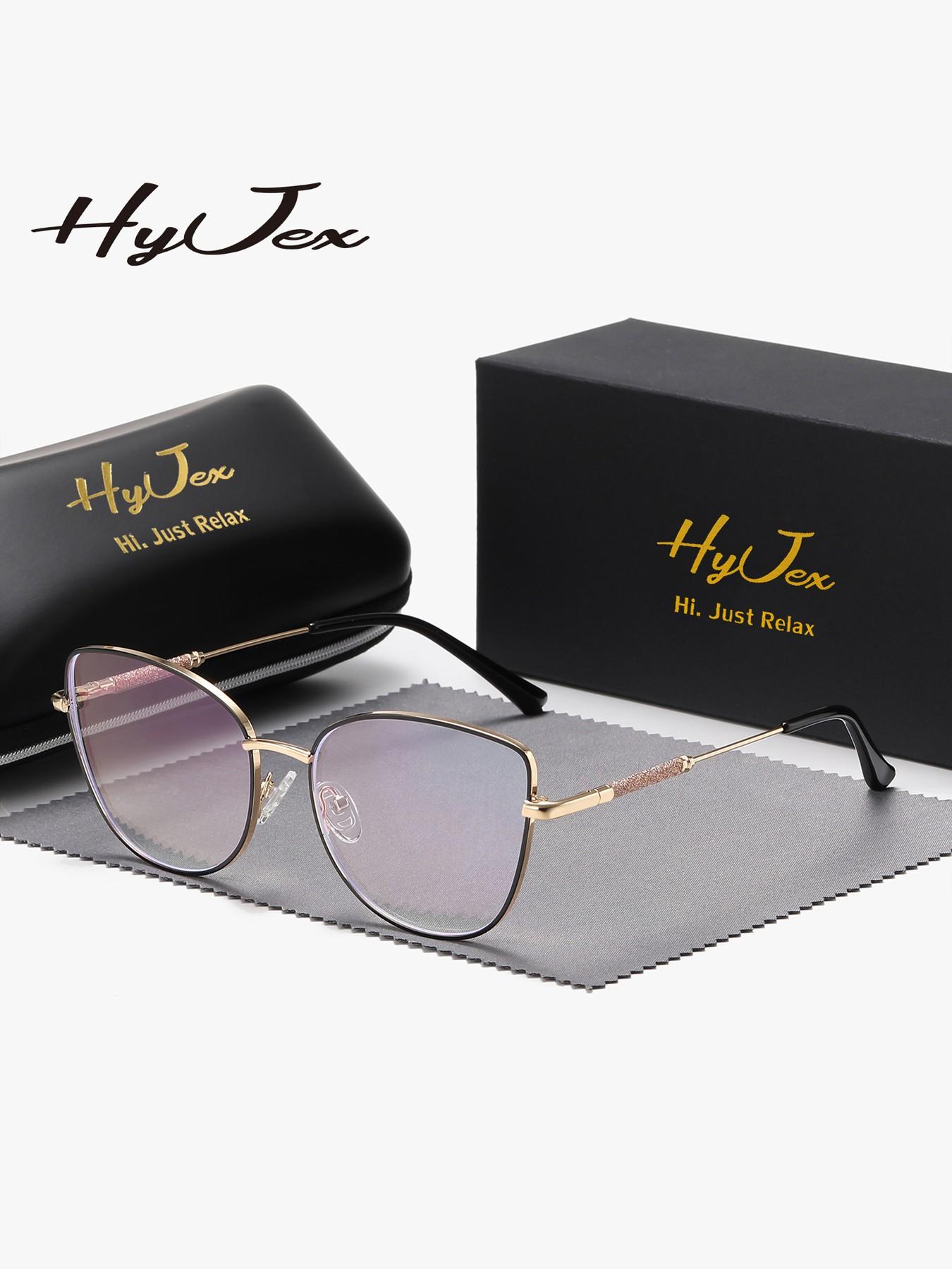 HYJEX 1 Piece Unisex Fashionable And Versatile Style Anti Blue Light Full Frame Plano Glasses Elegant And Charming Cat Eye Frame Plano Glasses