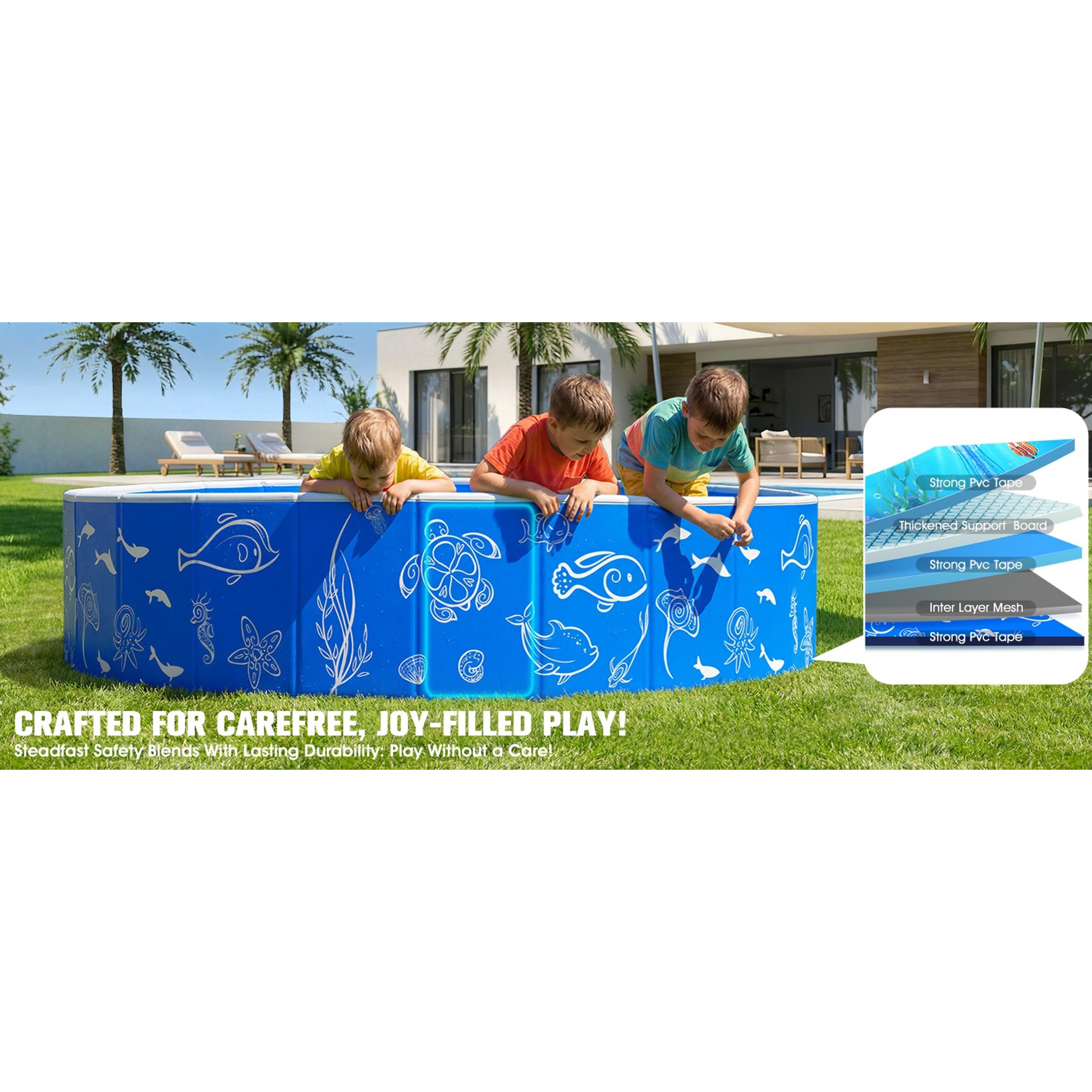 Kiddie Pool with Canopy, 51in Foldable Toddler Pool,Pop Up Baby Pool with Shade,UPF 50+UV Portable Swimming Pool for Kids,Collapsible Baby Pool for Beach, Outdoor Toddler Pool for BackyardGift.
