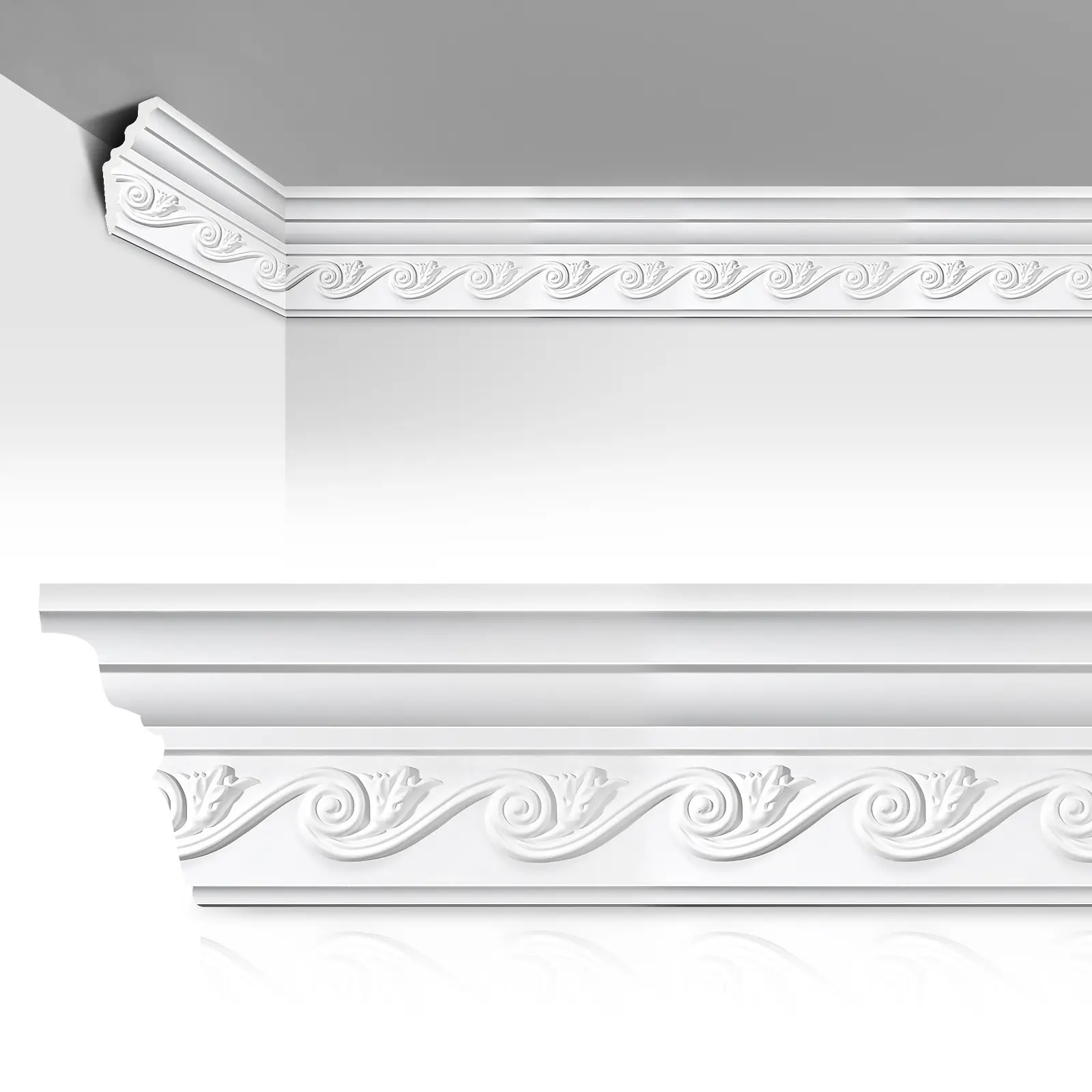 4pcs Ceiling Crown Molding Trim 4-1/2 Inch Face x 94.5 in Long Decorative Moulding with Glue Install Luxe Style Decor