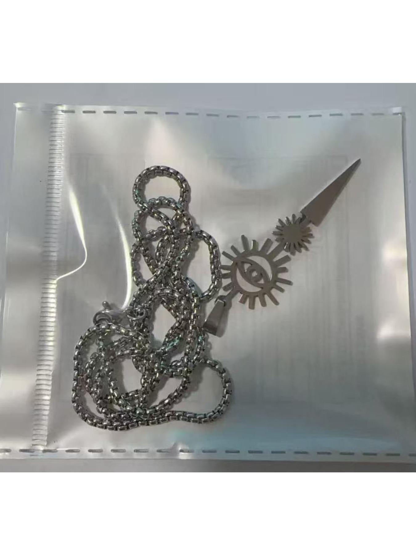 Evil Eye Sun Necklace & Earring Duo | Streetwear Edgy Jewelry, Multi-Color Options for Unisex