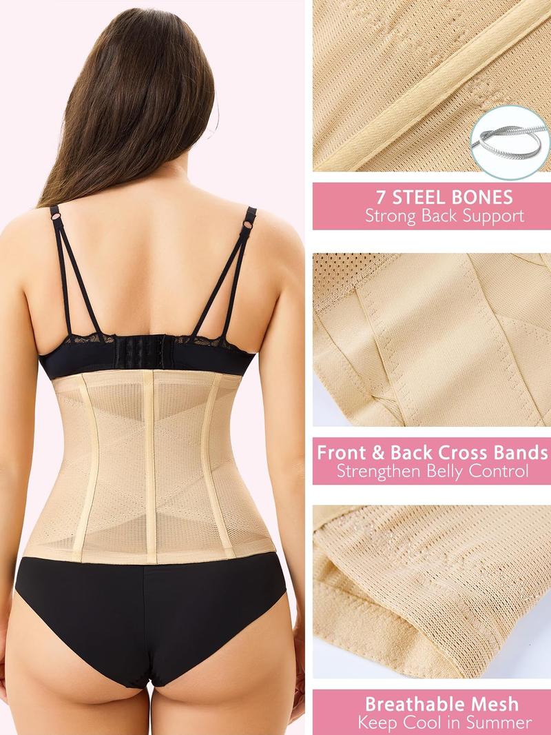 Women's Mesh Waist Cincher Belt Shapewear, Breathable High Elasticity Abdominal Binder, Casual Invisible Buttoned Belly Band for All Seasons