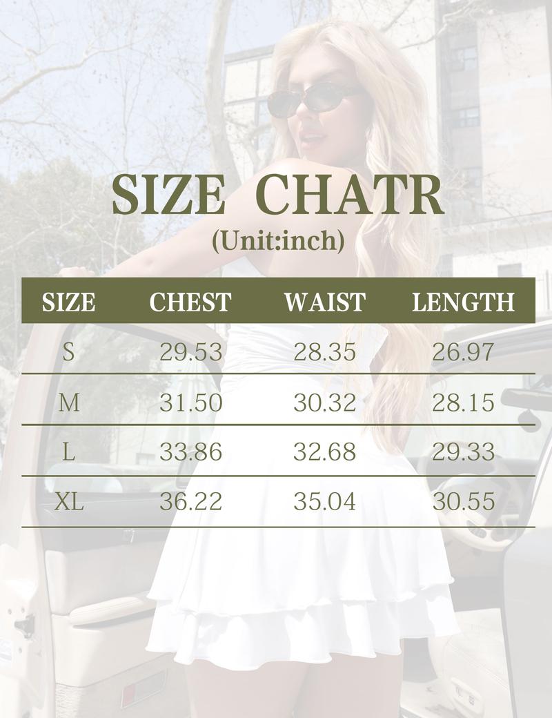 OYV Women's Strapless Tube Ruched Waist Cute A Line Flowy Ruffle Hem Mini Dress