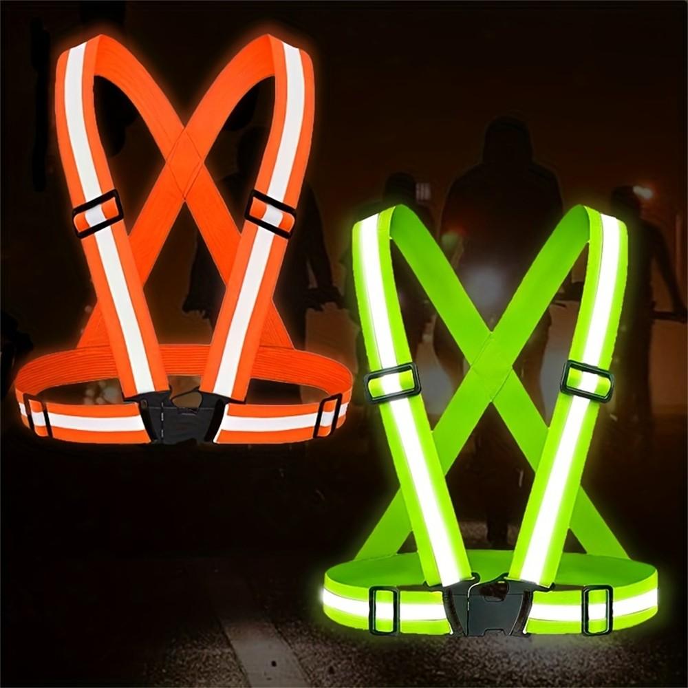 High Visibility Reflective Vest with Adjustable Straps, Ideal for Night Running, Walking, and Cycling, Safety Gear for Outdoor Activities