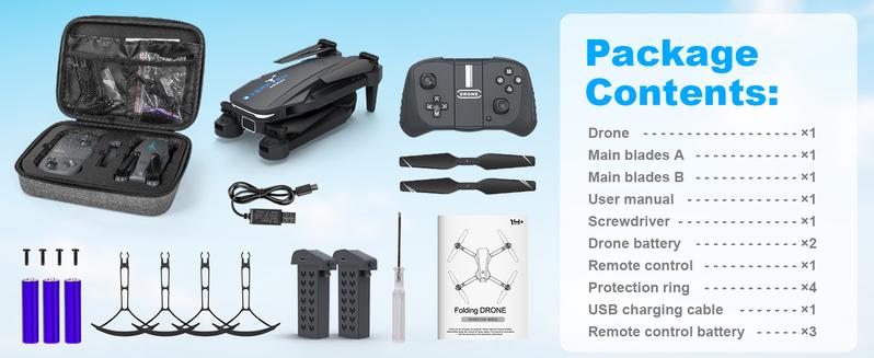 FPV Drone with 1080P Adjustable Camera – WiFi Real-Time Transmission, Remote & App Control, Trajectory Flight, 2 Batteries – Perfect for Kids, Adults & Beginners