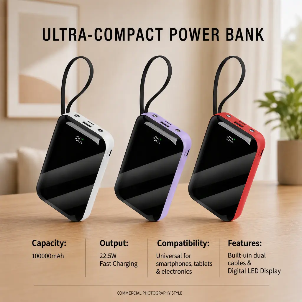 Starry Slumber 10000mAh Ultra Compact USB-C Universal Power Bank - Small Lightweight Multi-Color Portable Charger, Multi-Port Fast Charging Accessory for Smartphone, Travel Gadgets & Gifting (Digital Screen Device Compatible)