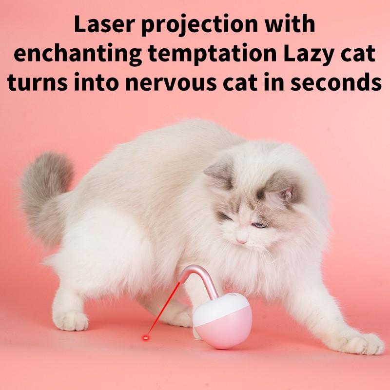 Automatic Cat Laser Pointer Toy, USB Rechargeable, Safe Light Interactive Pet Toy, Plastic Material, Low Power Laser, Suitable for Apartments