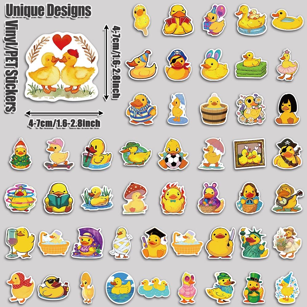 50PCS Little yellow duck Aesthetic Vinyl Stickers Pack for Laptop Water Bottle Phone Case Skateboard Journal Scrapbook DIY Decoration