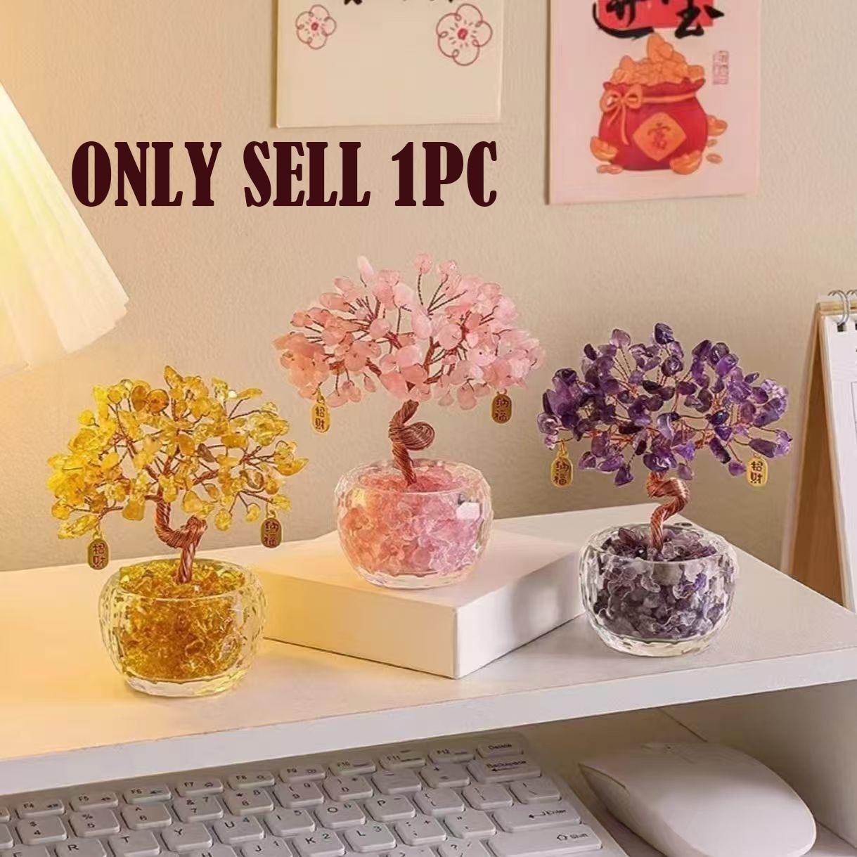 Crystal Potted Plant, Money Tree, Crystal Micro Landscape, Wealth Attracting Ornament, Home Decor, Car, Office Desk, DIY Birthday Gift