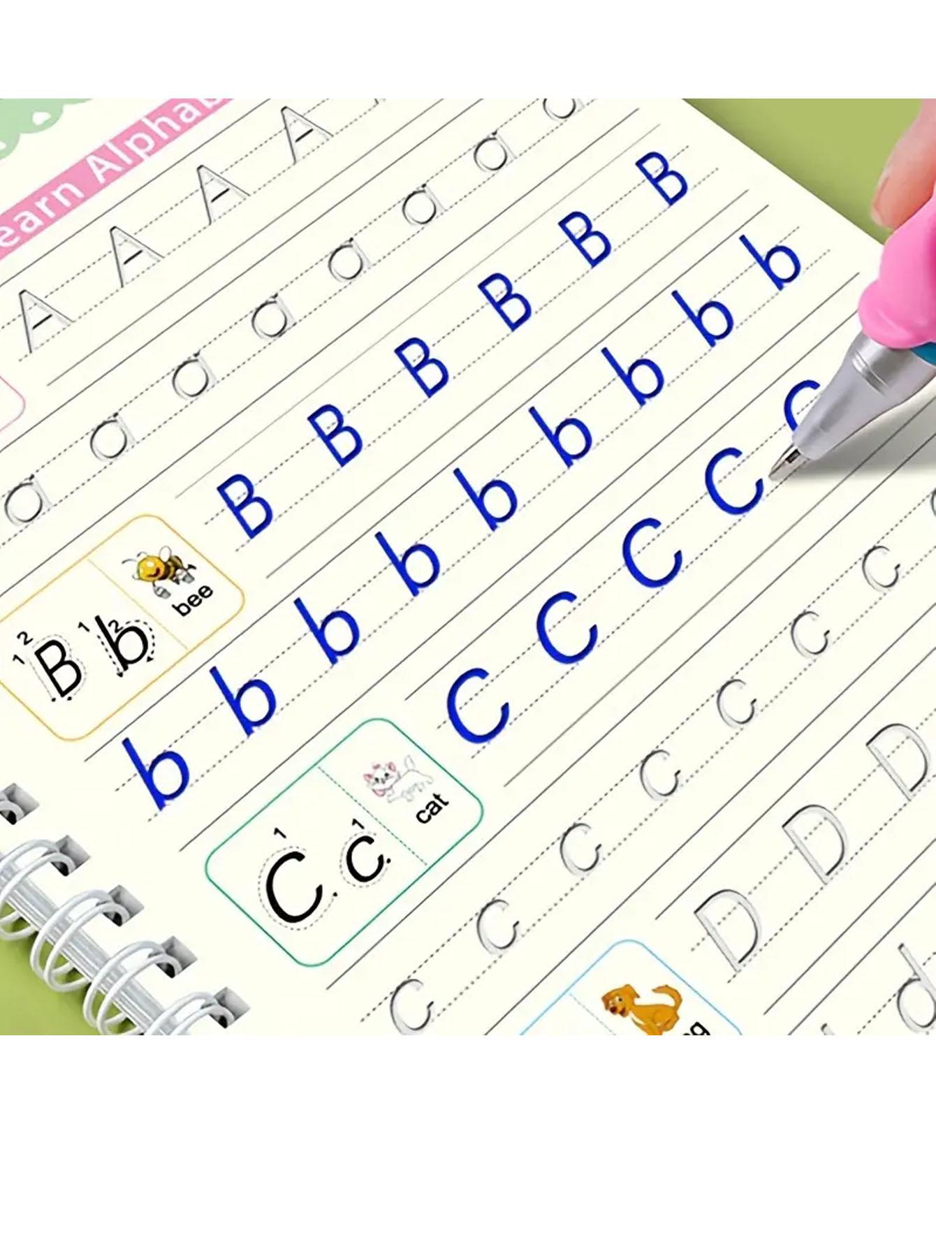 Reusable Magic Practice Notebook Set, Includes 4 Books, 1 Pen, 10 ...