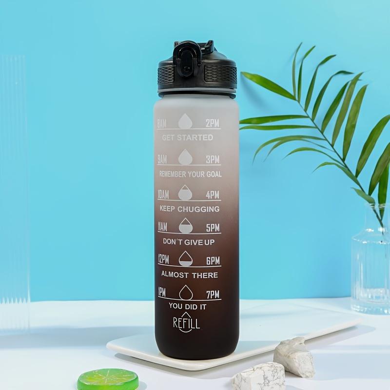 Leak-Proof Sporty Travel Water Bottle, Gradient Color Fitness Cup, Portable Hydration with Motivational Quotes, Ideal for Summer & Fall