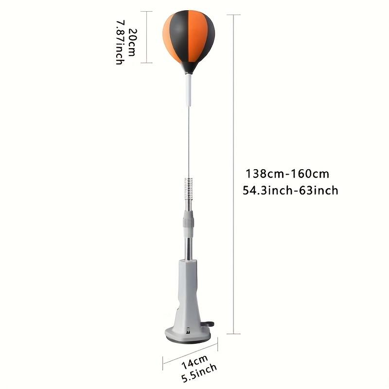 Adjustable punching reflex ball with suction cup base – Height-adjustable punching bag trainer, suitable for home gyms and fitness centers | Durable steel spring with fast rebound, ideal for hand-eye coordination and reaction training.