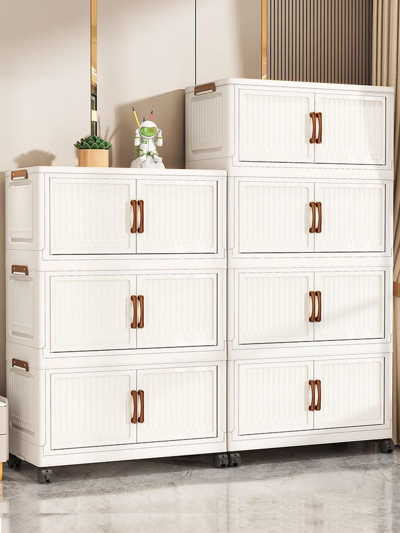 Foldable Snack Storage Rack, Multi-Layer Toy Organizer, Home Kitchen Cabinet, Living Room Display Shelf, Space-Saving Design, Organizing