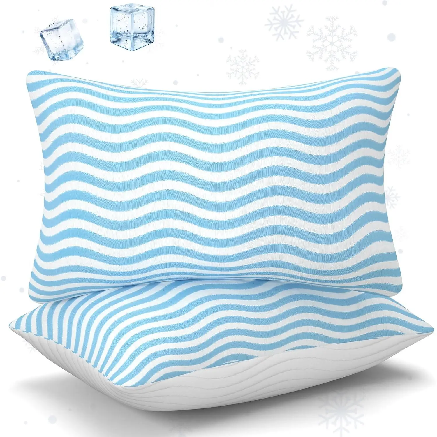 Size Pillows Set of 2 – Adjustable Shredded Memory  Cooling Pillows, Custom Loft for Side, , and  Sleepers, Shape-Retaining Support & Washable Cover