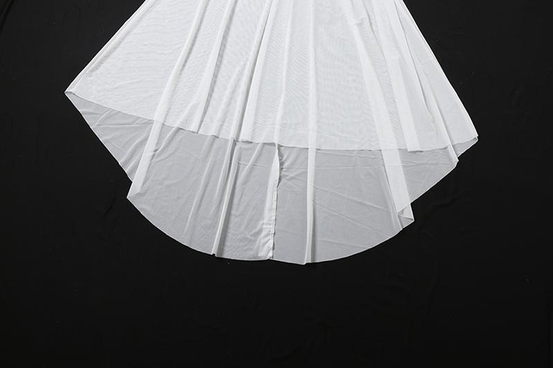 DOUCIU Summer Beach Vacation Yacht Party Sexy Hot Beautiful Cool Women'S Thin Style Solid Color Mesh See Through Long Sleeved Top Skirt Two-Piece Set