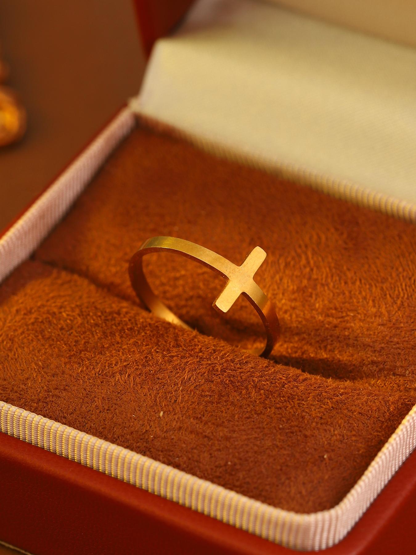 1pc adjustable cross stainless steel open ring, unisex, trendy stackable accessory, perfect for inspiring friends/colleagues, ideal for party jewelry.