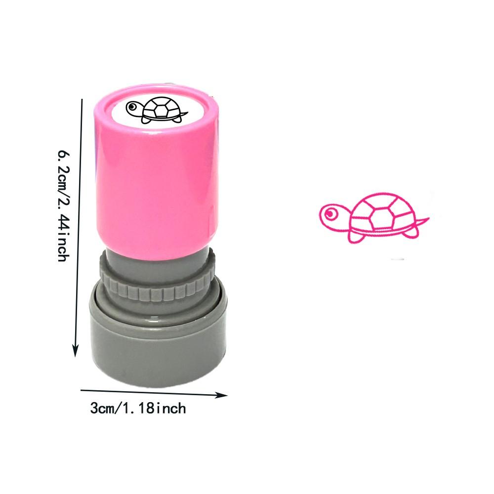 Turtle Pattern Handmade Stamps for Scrapbooking, Classroom Activities, Teacher Rewards, Fun Marking Stamps, Round Press-On Stamps