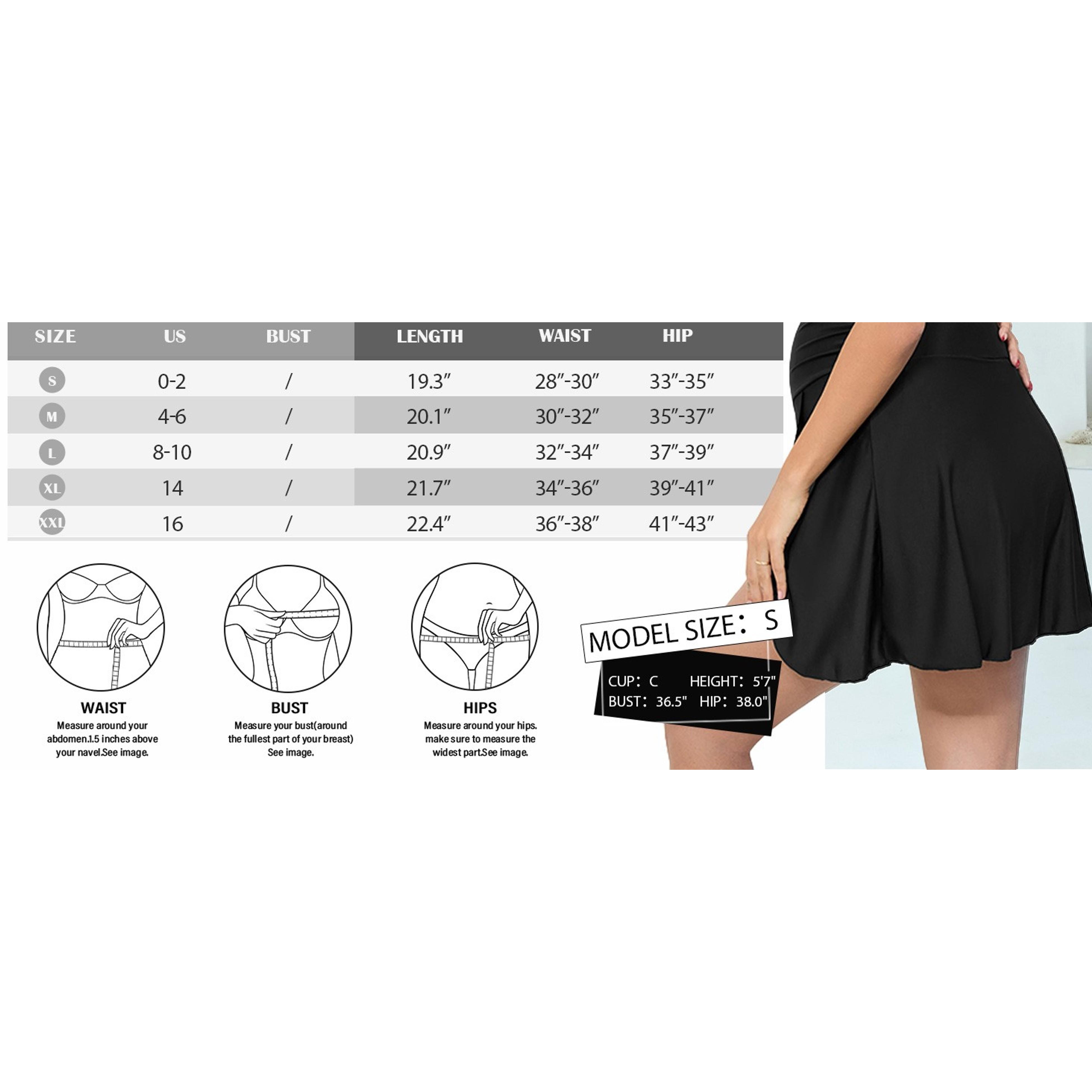 Maternity Swim Skirt with Shorts High Waisted Swim Skorts Swimsuit Bathing Suit Tankini Bottoms Pregnancy Swimwear