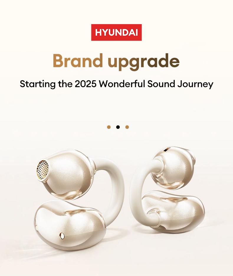 HYUNDAI Earclip C7 Clip-on Design Wireless Earphones, Upgraded Panoramic Sound Headset, Comfortable Wearing & IPX5 Waterproof Sports Earbuds for Work, Fitness