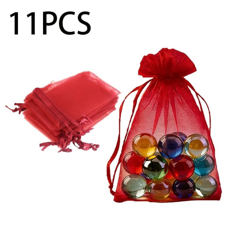 Semi-Transparent High-End Organza Mesh Bag 15cmx10cm, Drawstring Jewelry Bag, Bracelet Gift Bag for Weddings, Christmas Parties